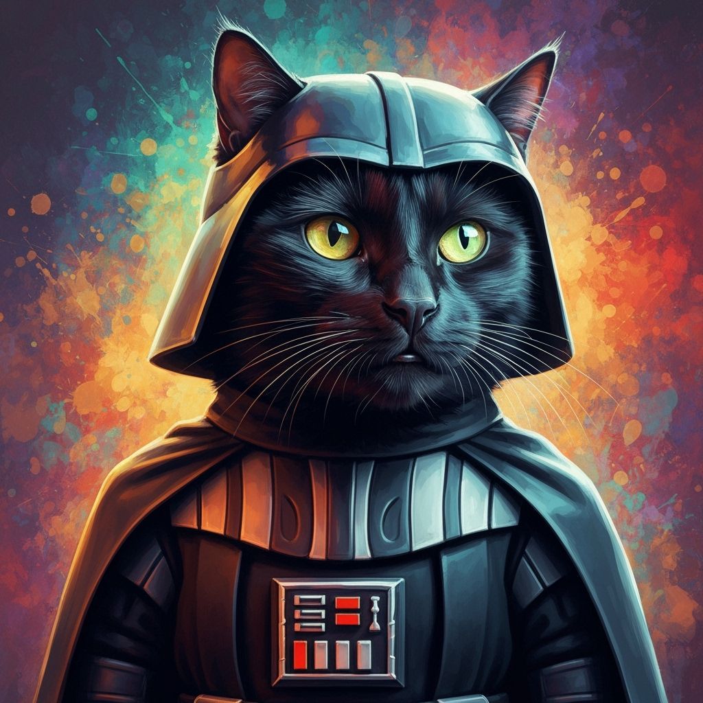 Black Cat in Darth Vader Halloween Costume
