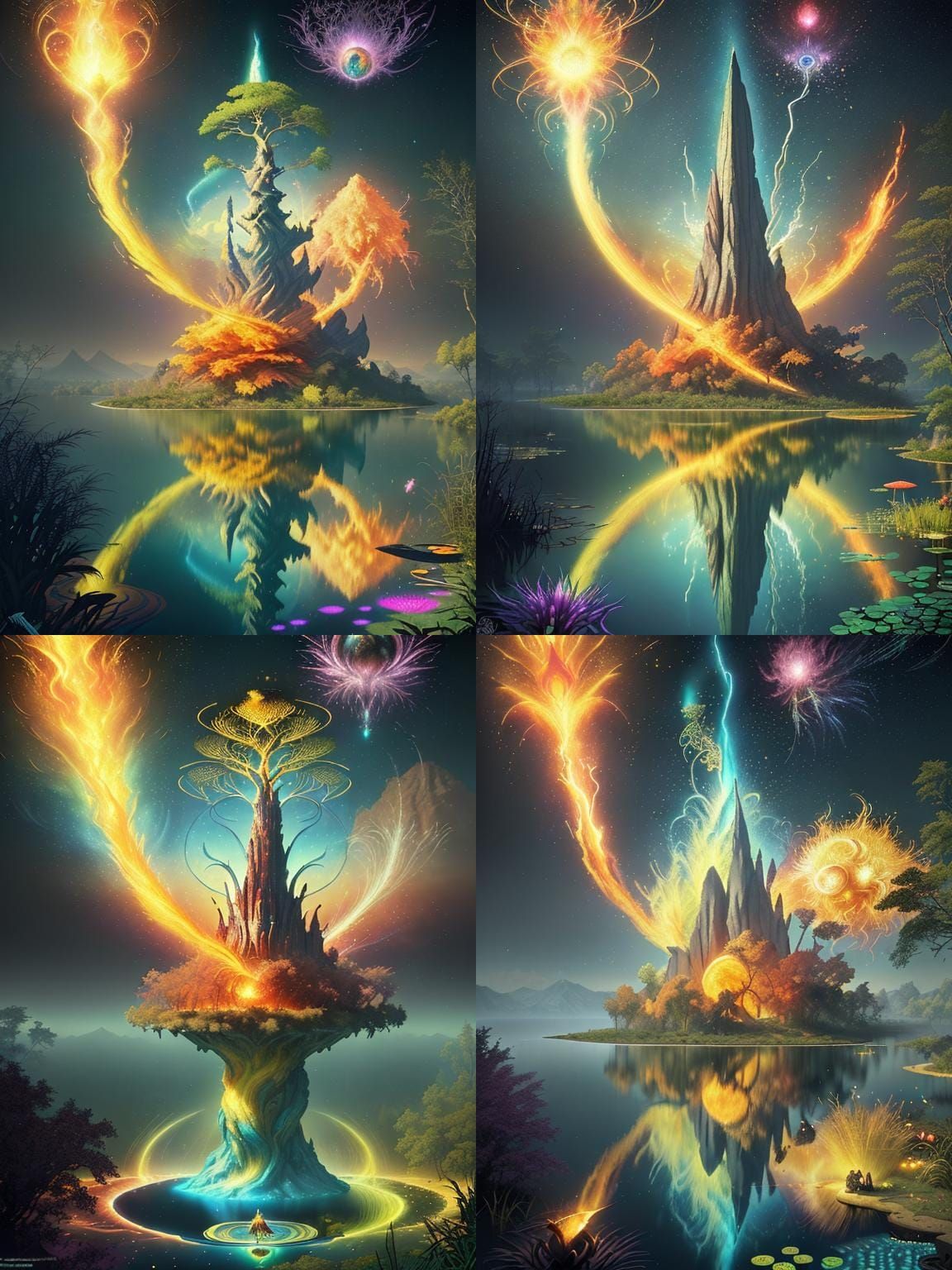 Biopunk Life's Tale with Erupting Pond