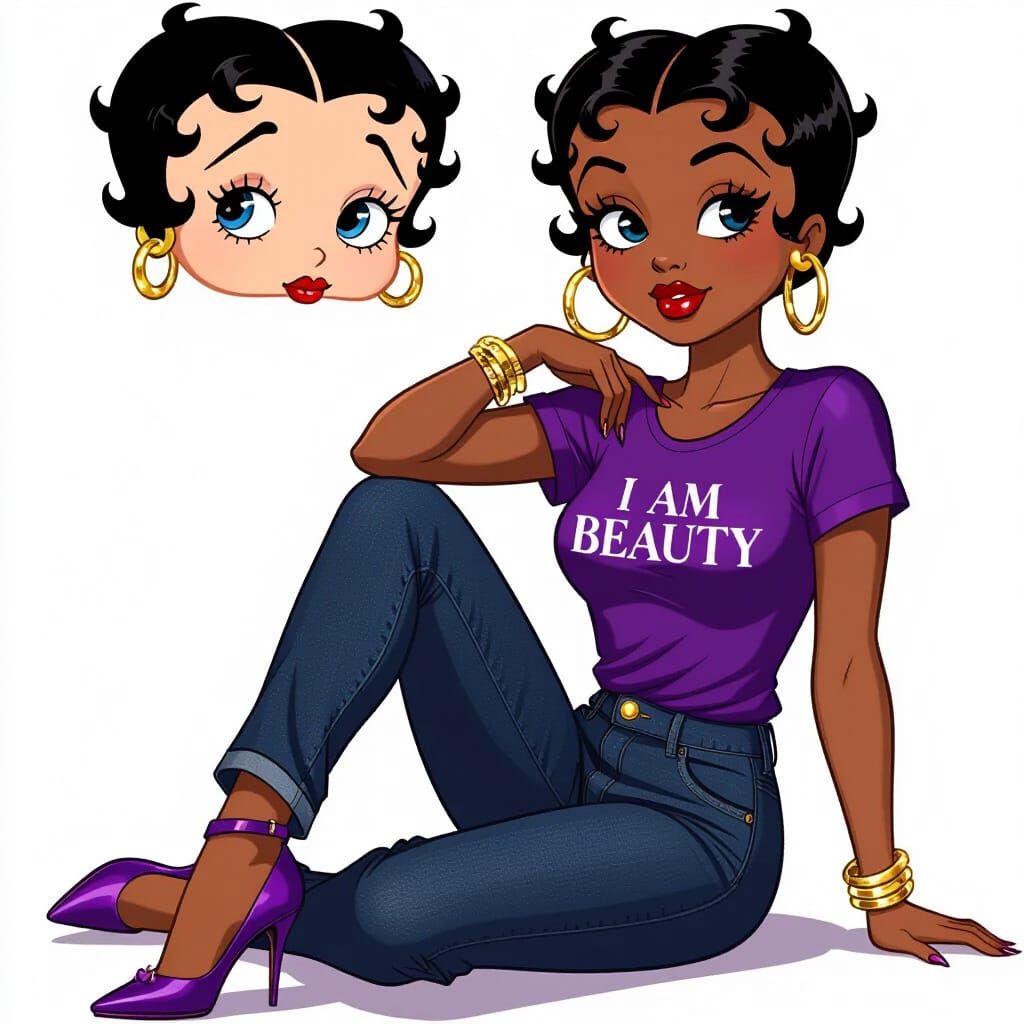 Betty Boop Reimagined as Digital Art Portrait