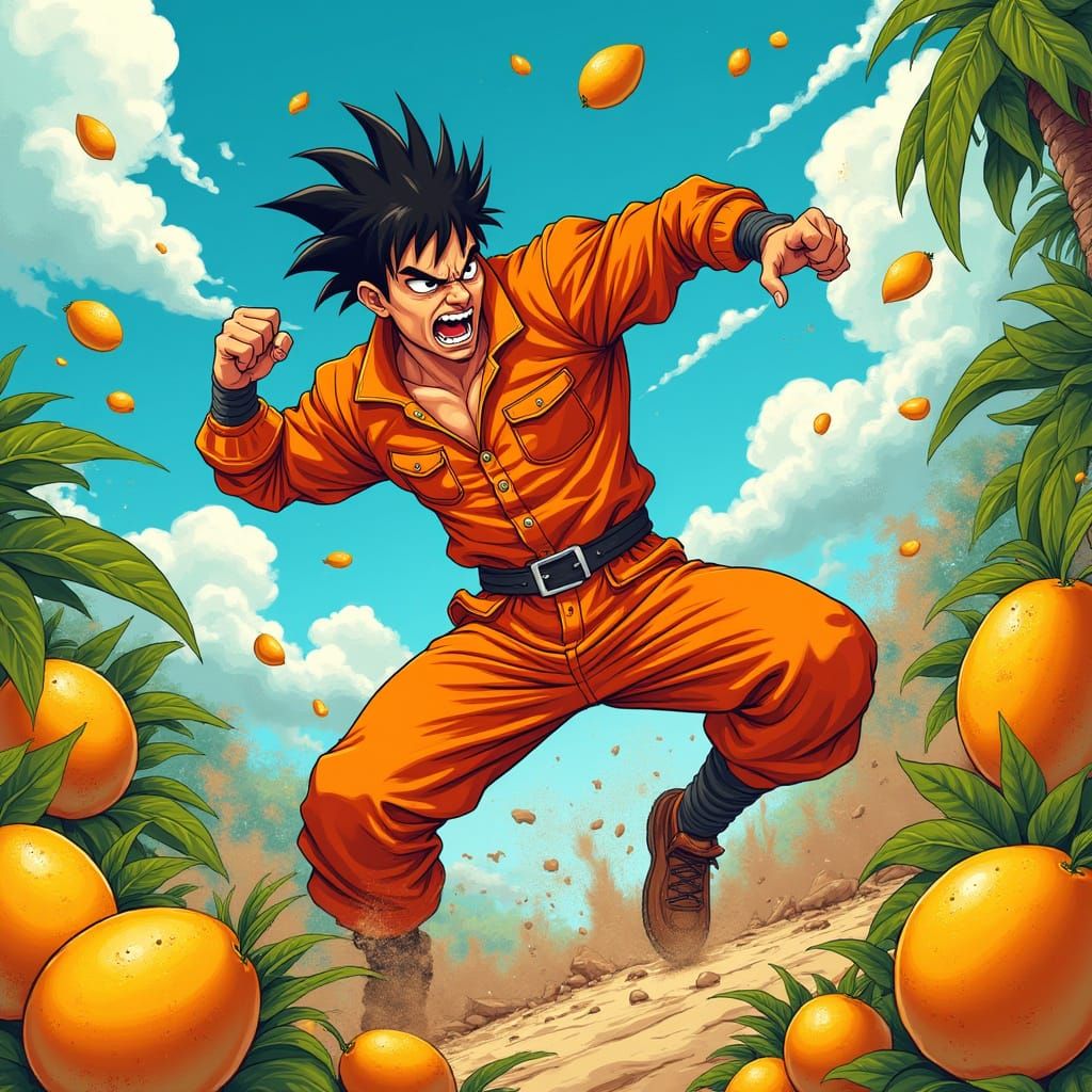 Manga Warrior in Epic Mango Fight