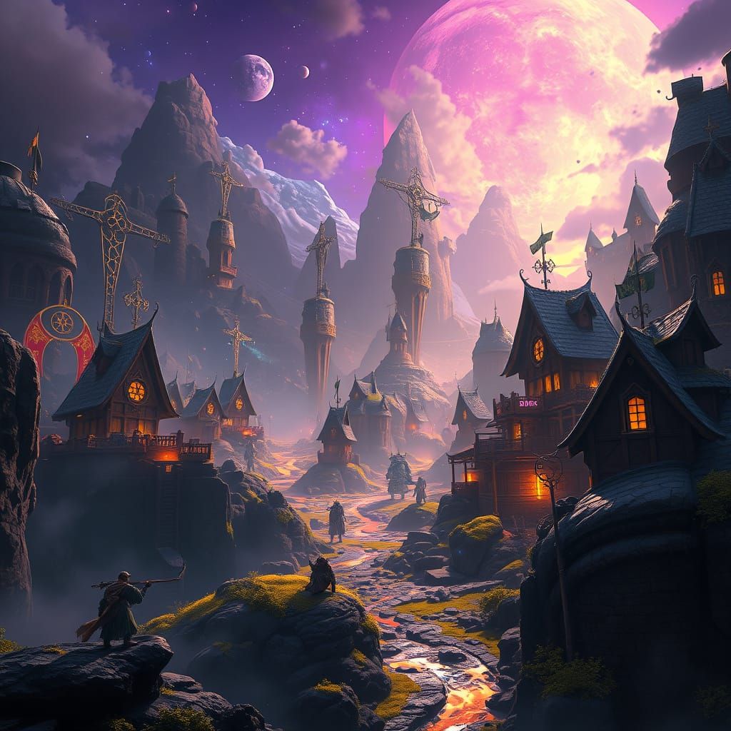 Norse Space Epic in Dark Fantasy Style