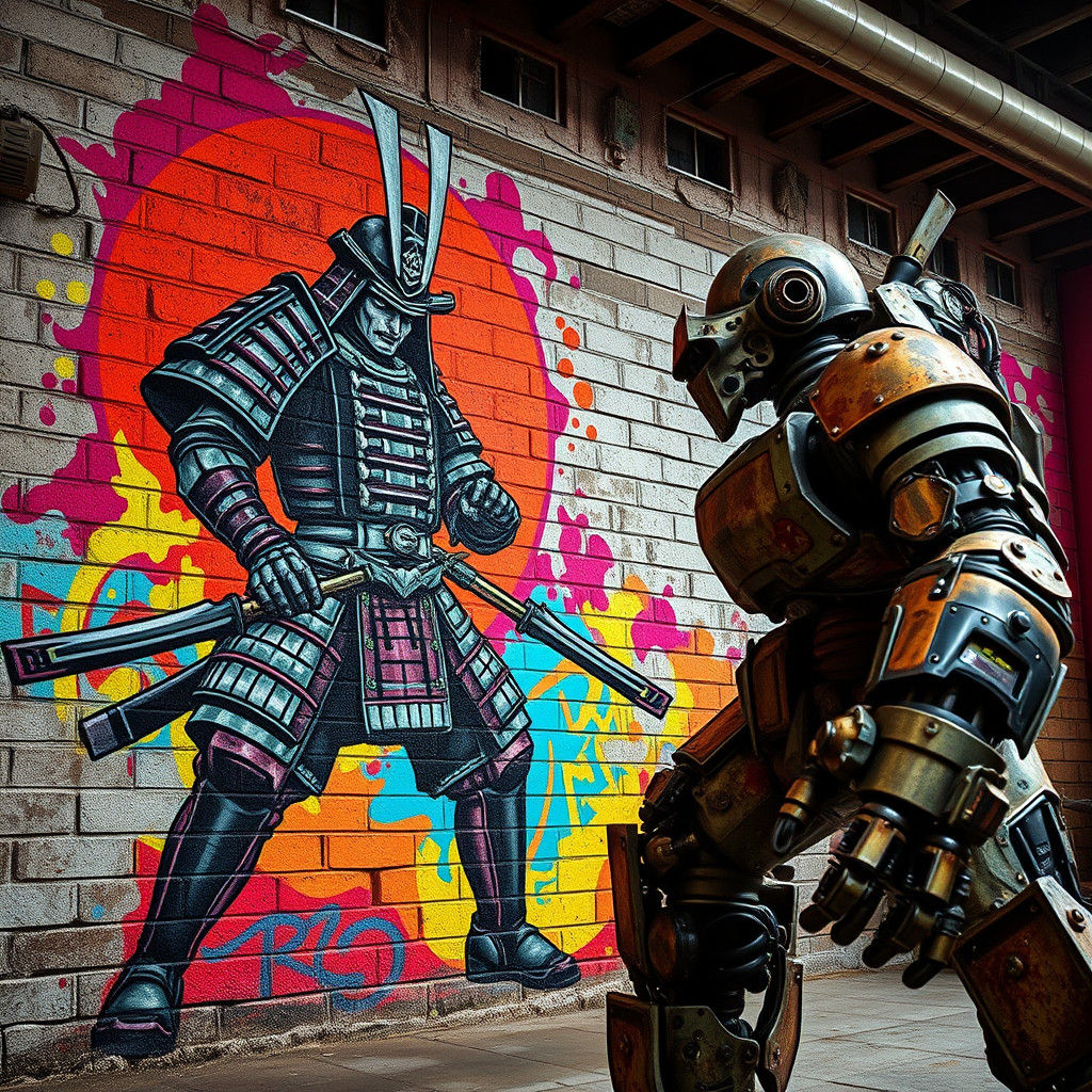 Samurai vs Robot: Japanese Street Art Battle
