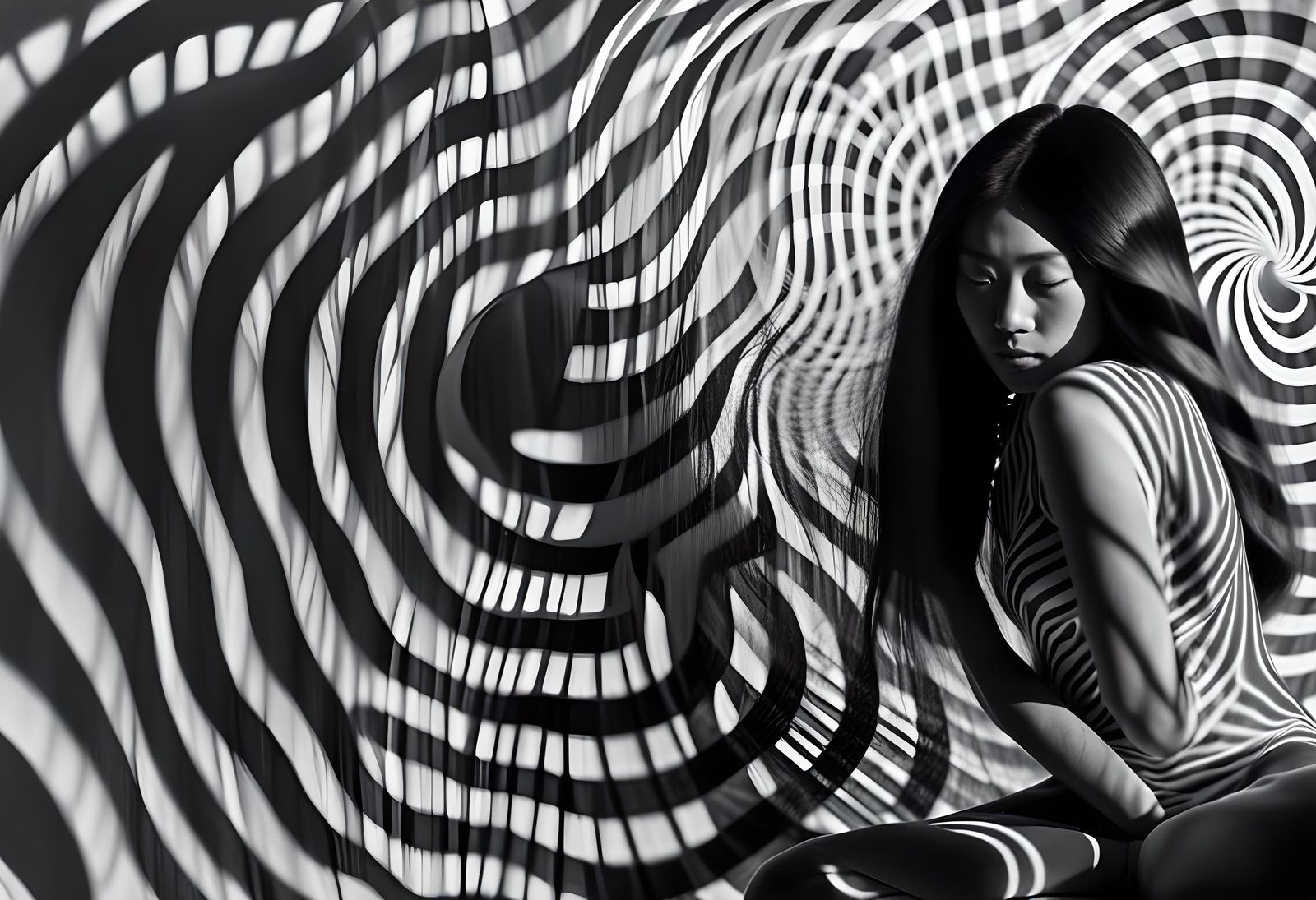 Psychedelic Asian Woman Portrait in 8K UHD