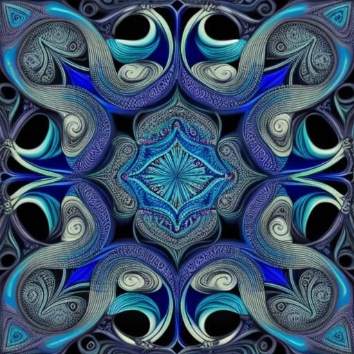 Swirling Wave Fractal in Zentangle Style