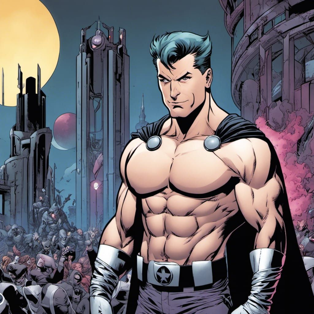 Cute Supervillain in Comic Book Style