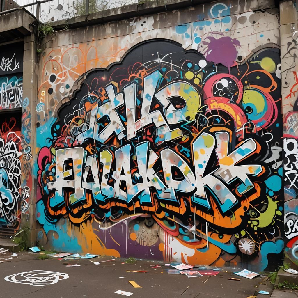 Urban Graffiti Art Under a Gritty Bridge