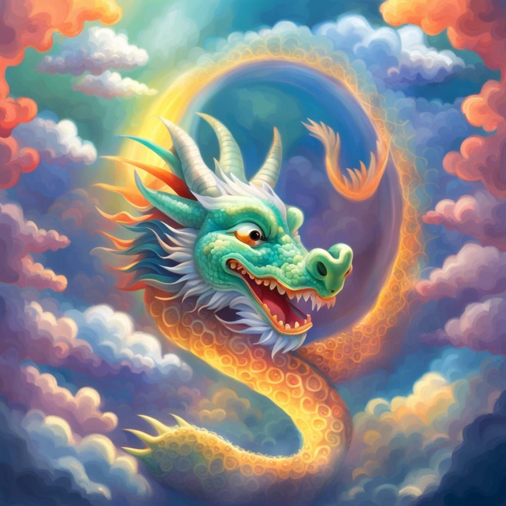 Friendly Luck Dragon in Divine Sunshine