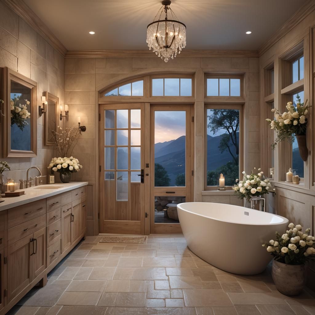 Twilight Bathroom: A Cozy Digital Painting