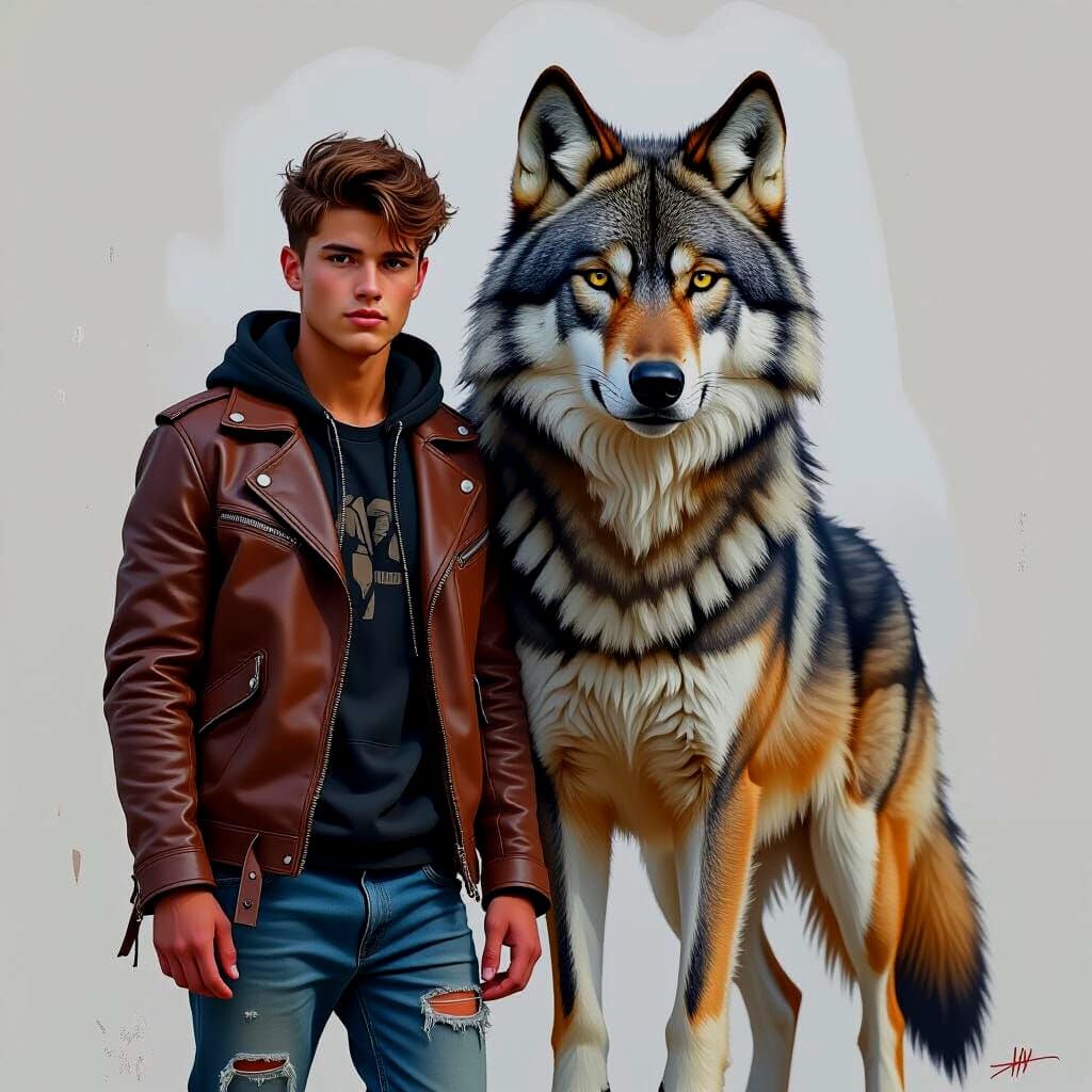 Justin and the wolf