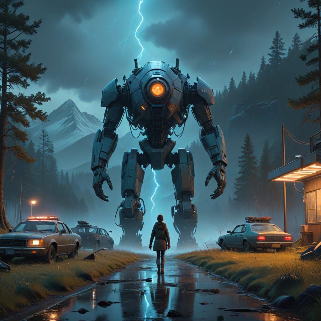 Epic Futuristic Scene with Realistic Textures and Lighting