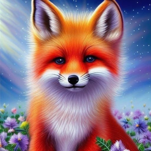 Radiant Baby Fox with Sparkling Eyes