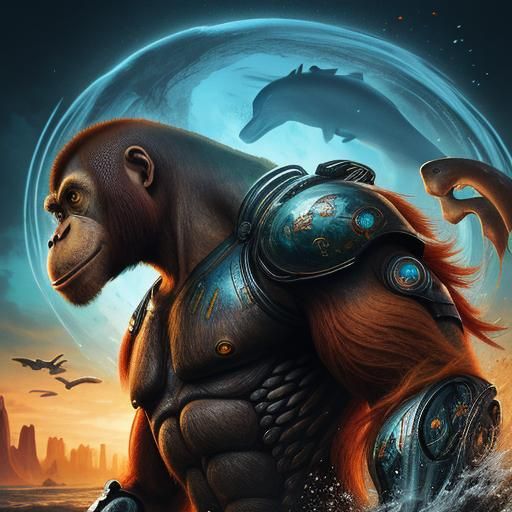 Orangutan Mammoth Hybrid Challenges Psychic Dolphin Cyborg