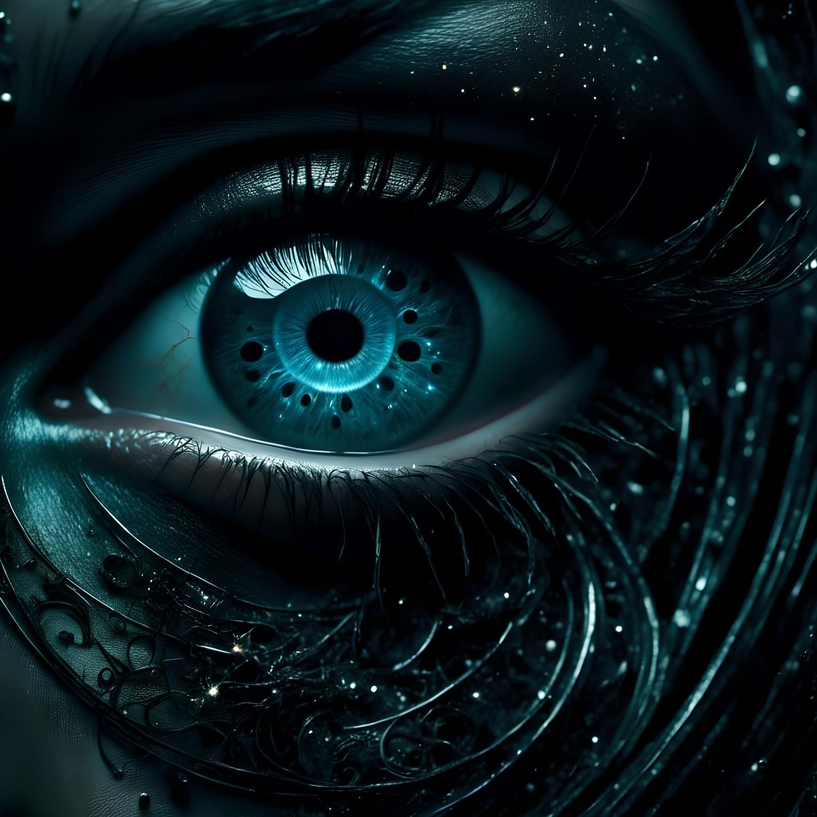 Galaxy Reflected in Eye: Surreal Digital Art