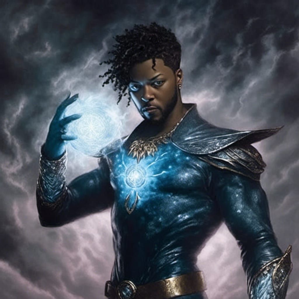 Elemental Static Shock Superhero in Ethereal Fantasy Style