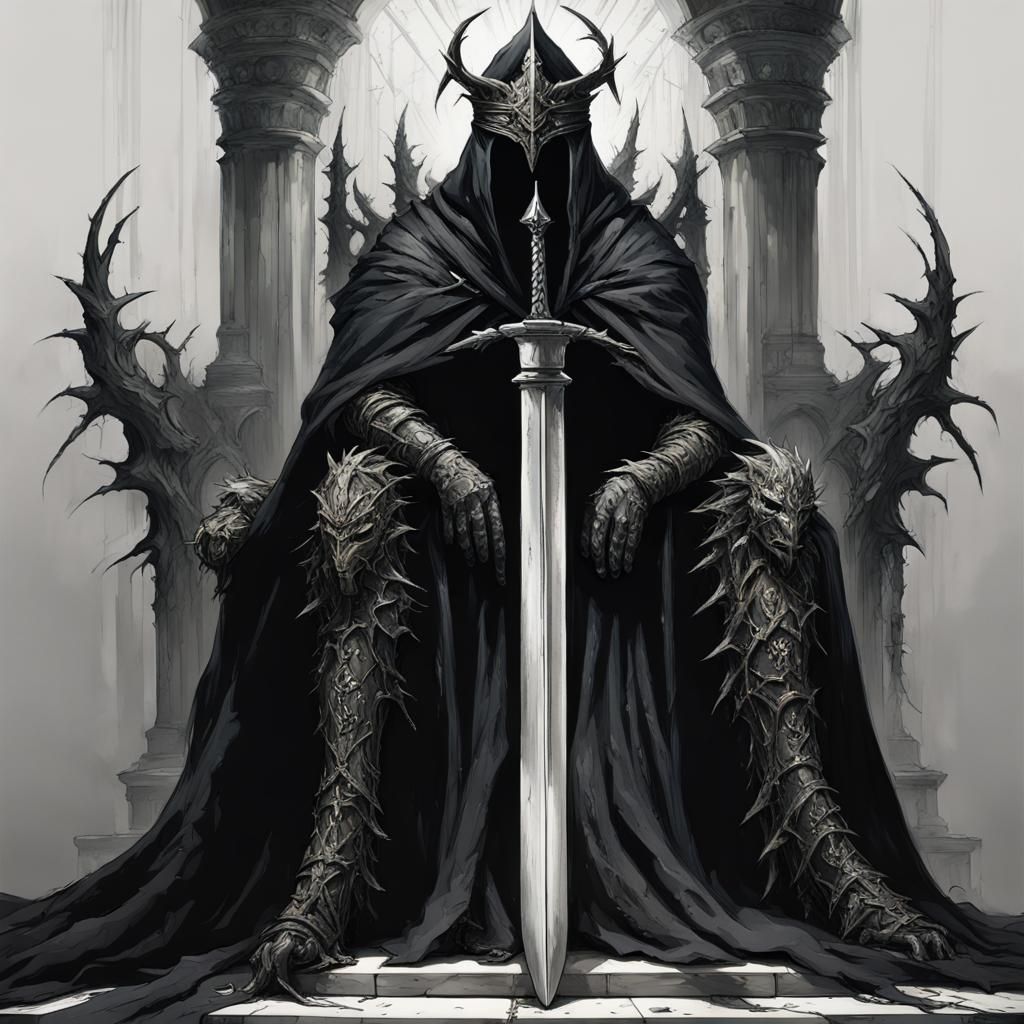 Grimdark Ring Wraith on Throne in Dark Forest