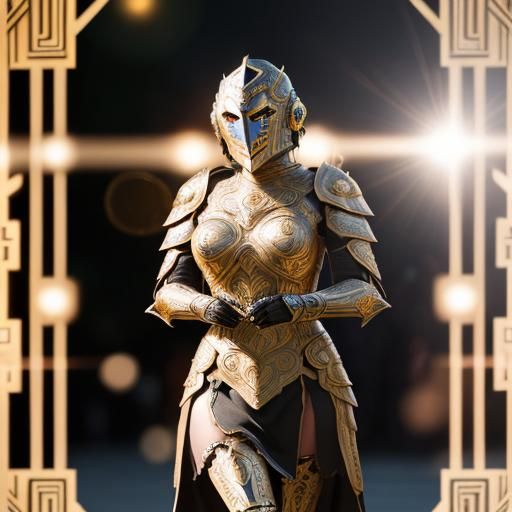 Knight in Intricate Art Deco Armor