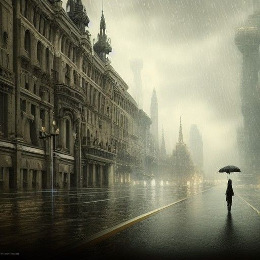 Epic Rain Digital Matte Painting