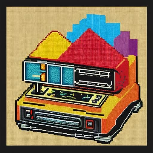 Retro Pixel Art Video Game Character With Taco