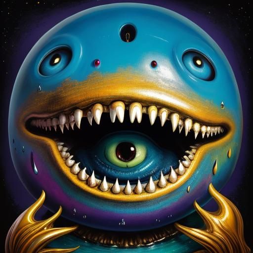 Surrealist Dripping Portrait in Vivid Colors