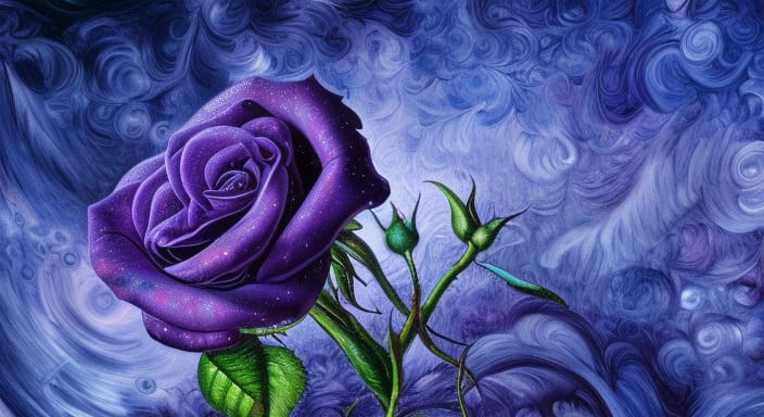 Surreal Purple Rose Tree Concept Art
