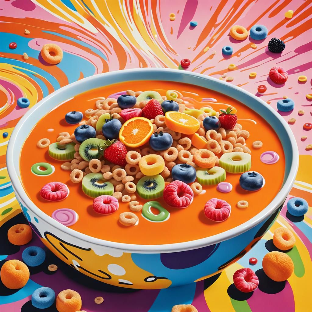 Pop Art Fruit Loops Cereal Soup
