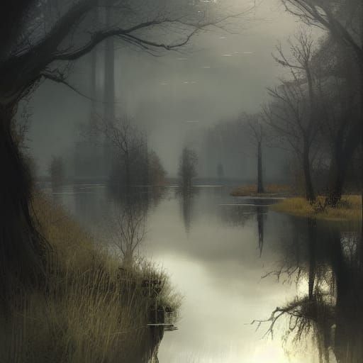 Sinister Pond Inspired by Greg Rutkowski