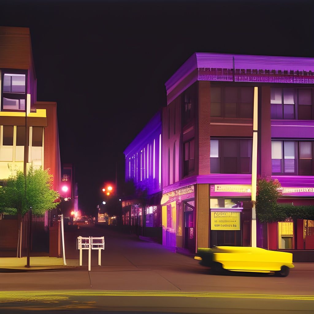 Ann Arbor Street Scene in Purple Haze