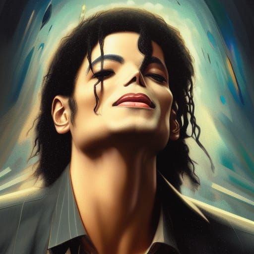 Michael Jackson Plays Violin in Heaven: Hyperrealistic Art
