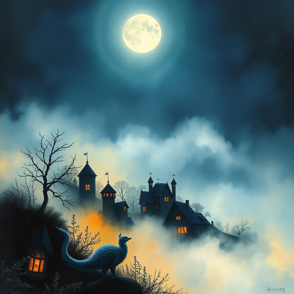 Mystical Realm in Double Exposure Style