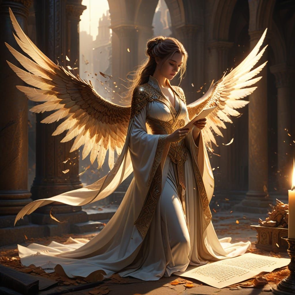 Fantasy Scribe's Magic: Words Transform into Birds