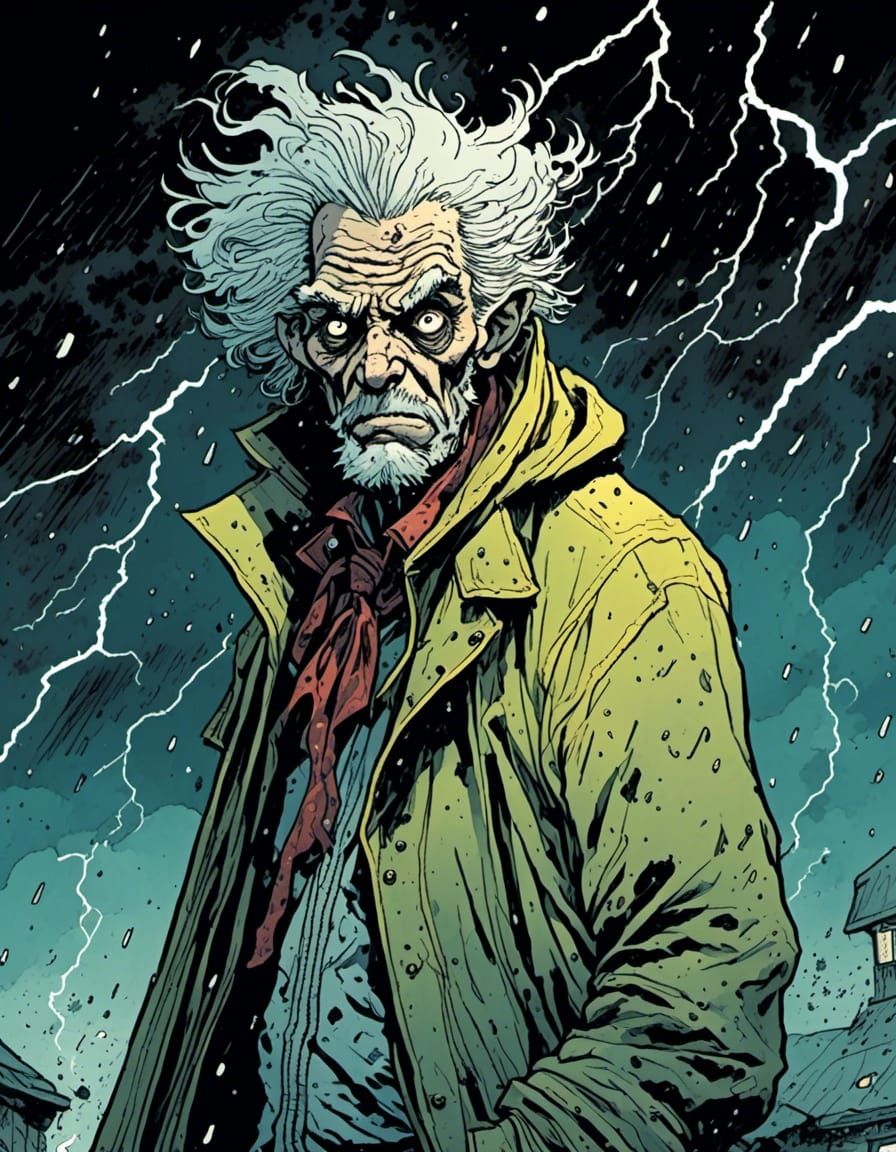 Sinister Debauched Lech in Comic Book Style