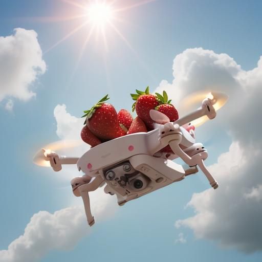 Strawberries and Cream Drone in Divine Light