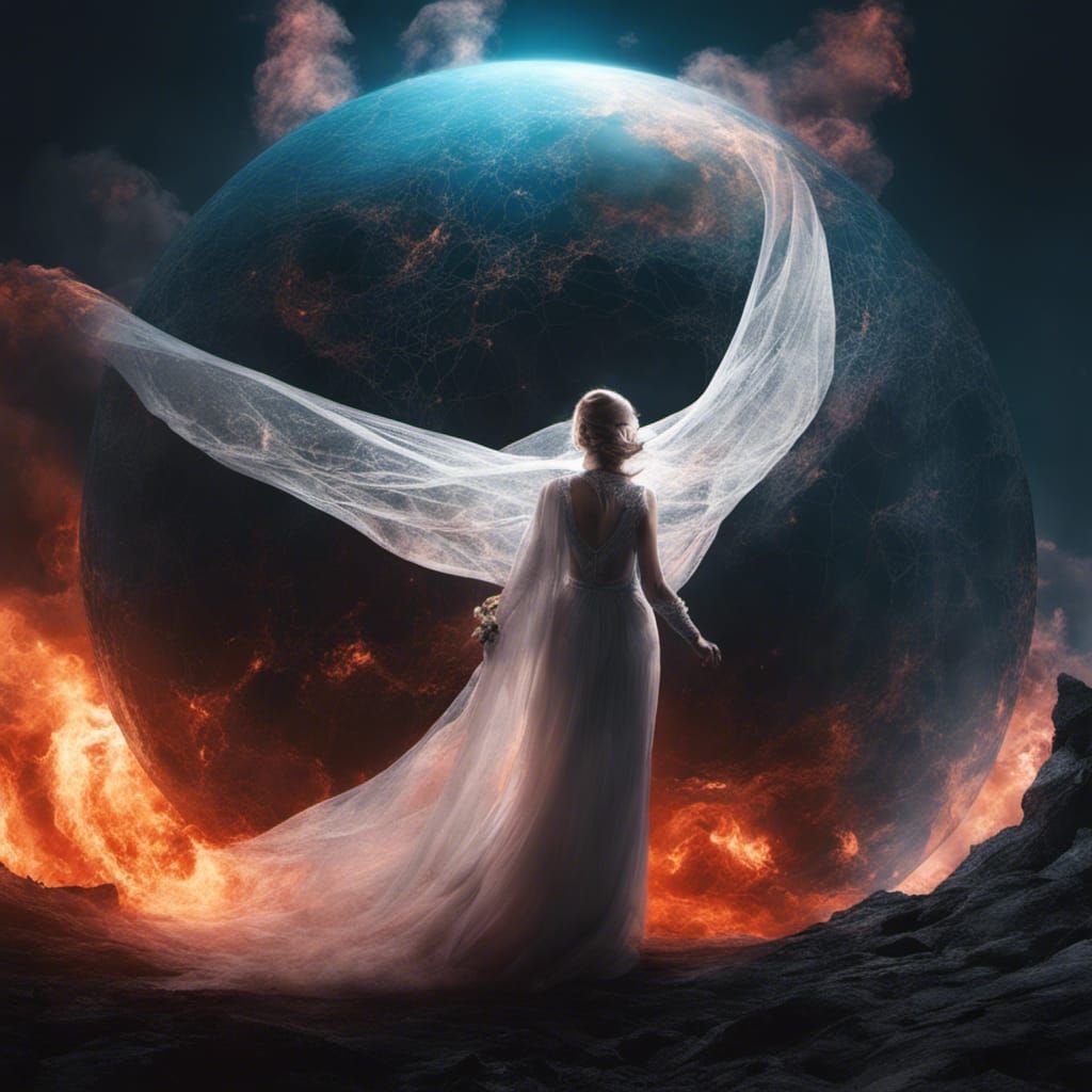 Spectacular Woman Ignites Earth in Fantasy Art