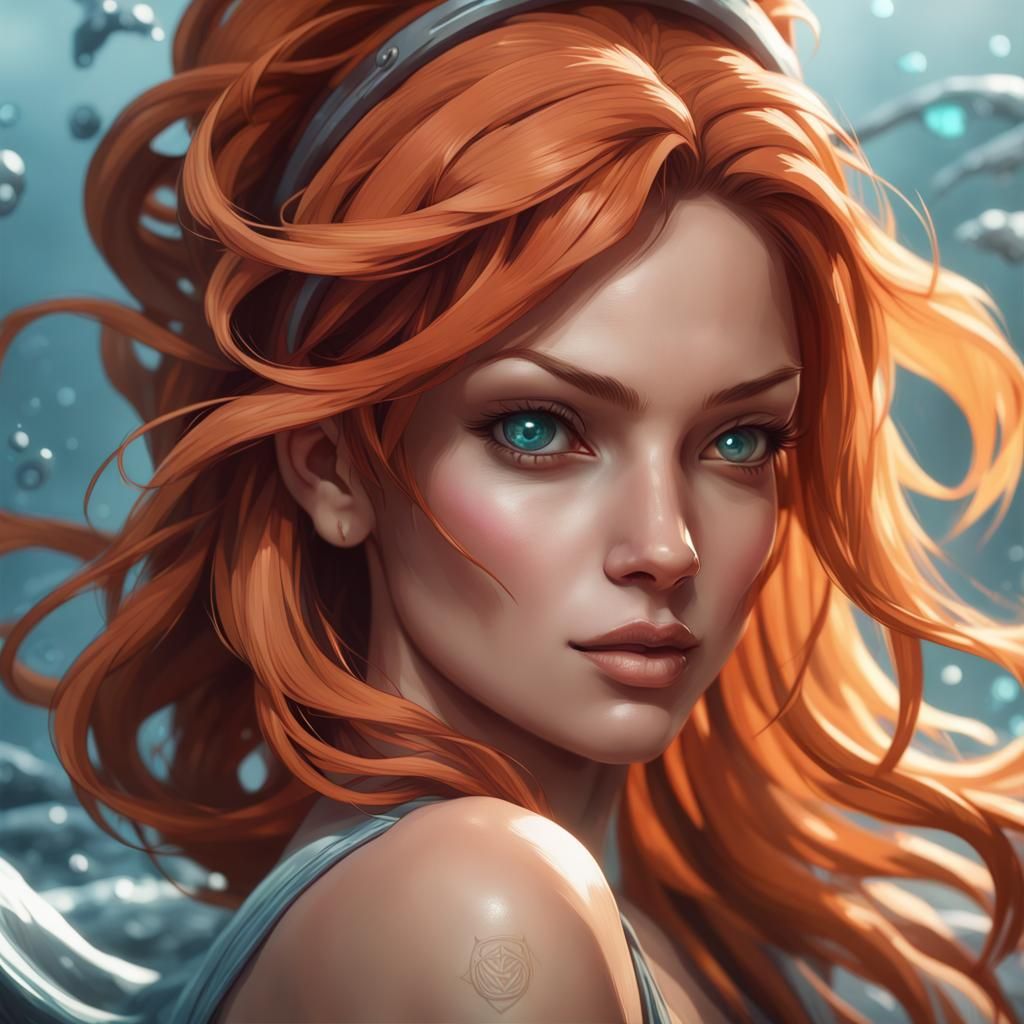 Nami Portrait in Hyperdetailed Art Nouveau Style