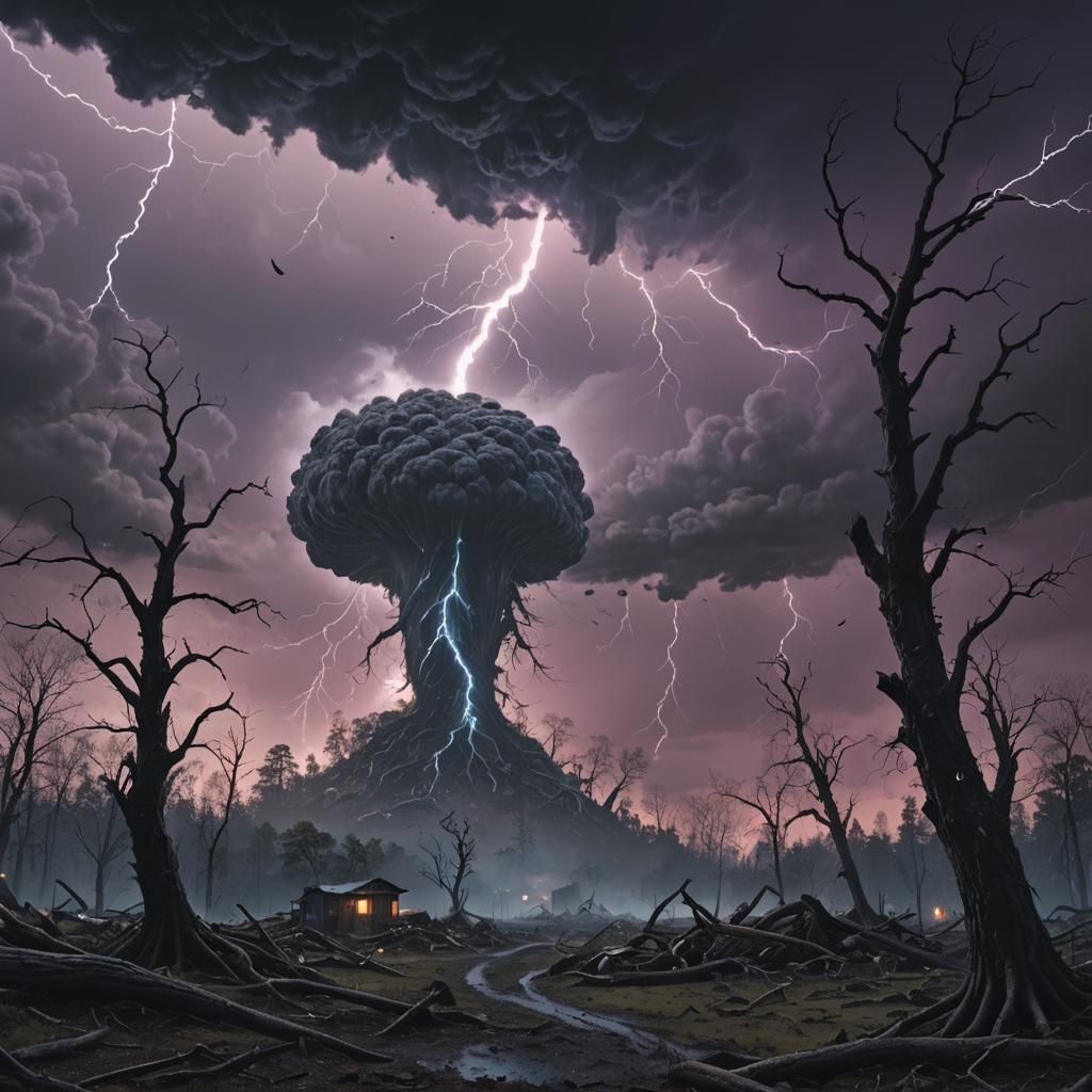 Black Moon Tornado in Mystical Forest