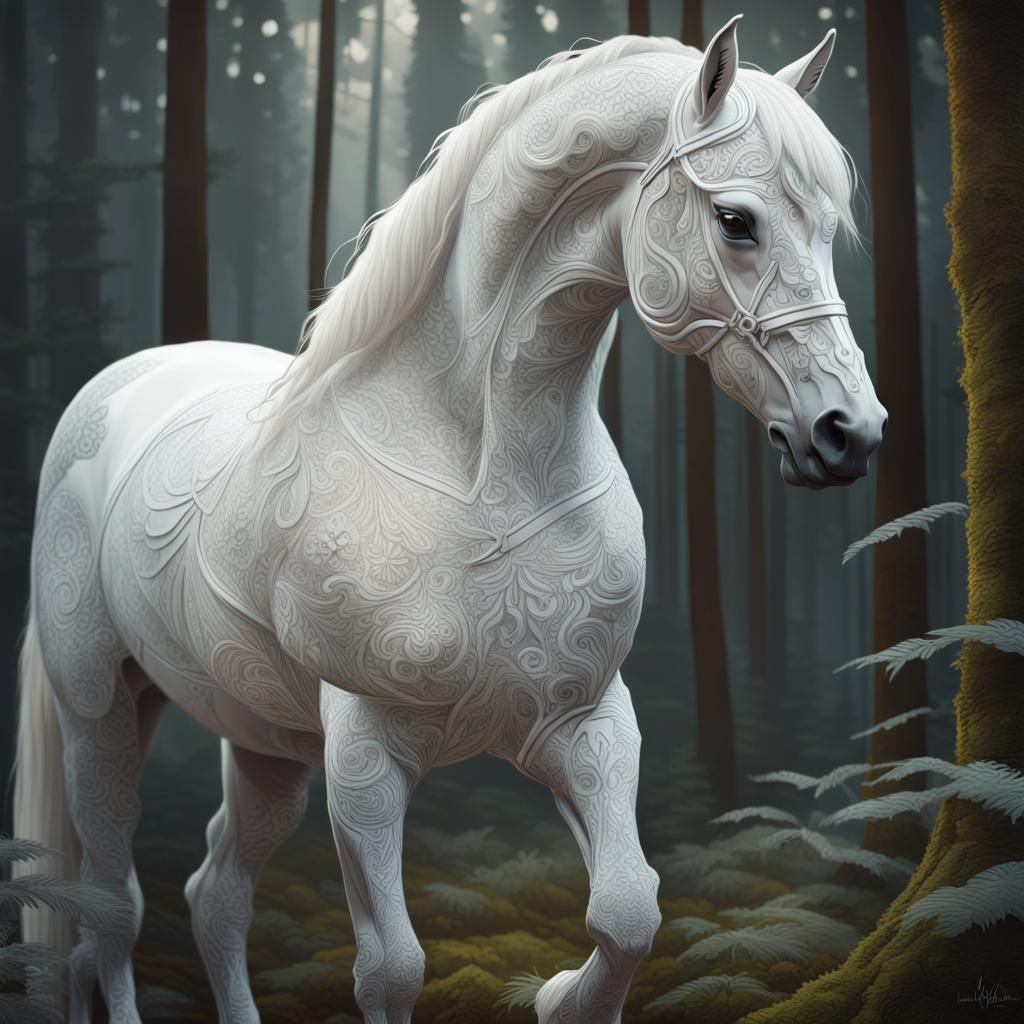 Lace white horse