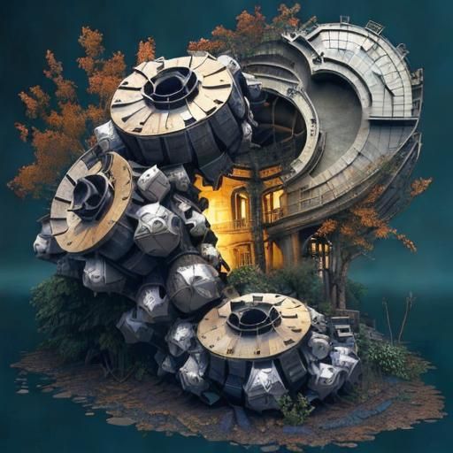 Surreal Hyperrealistic Scene in Vibrant CGI