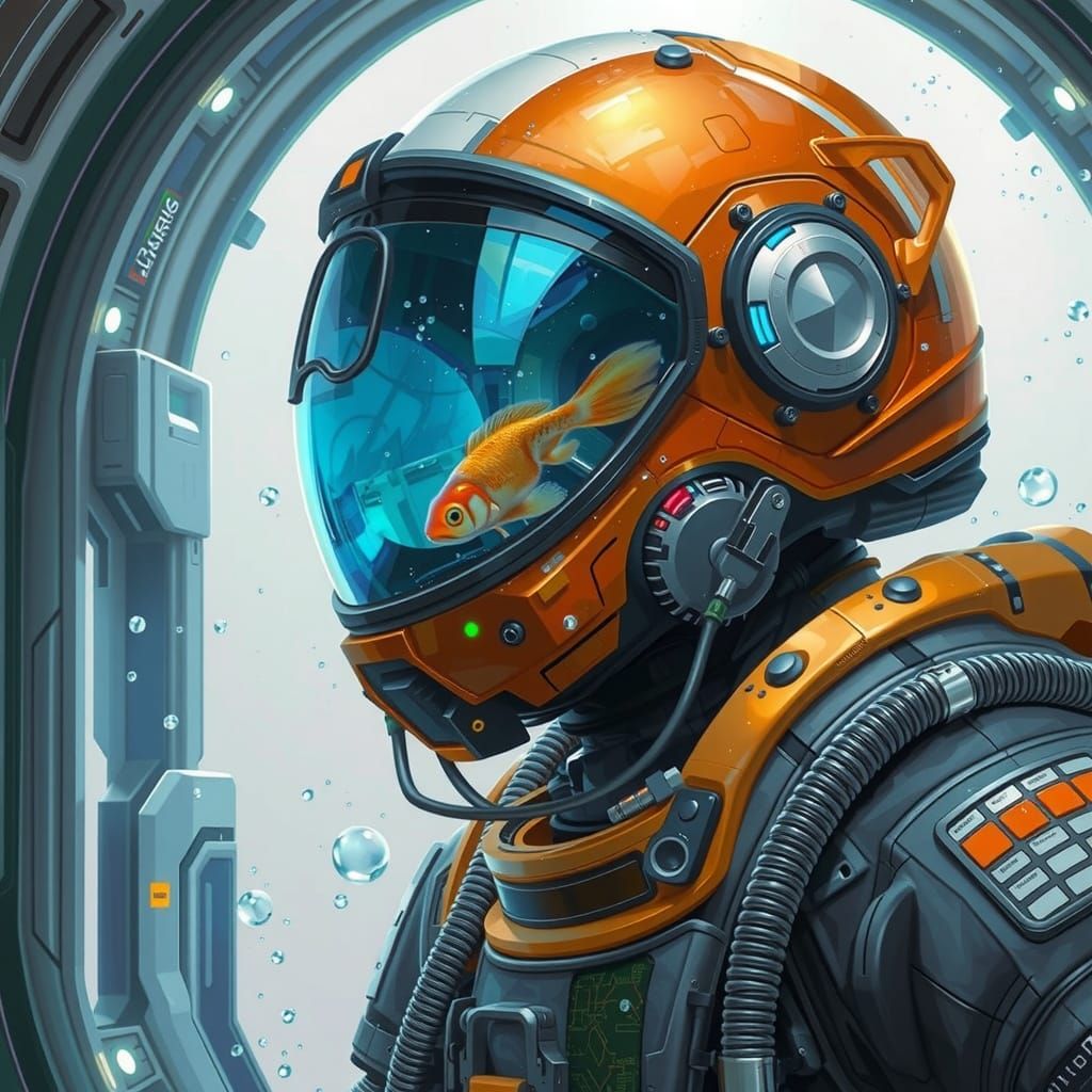 A Goldfish in Space Helmet, Cosmic Painting