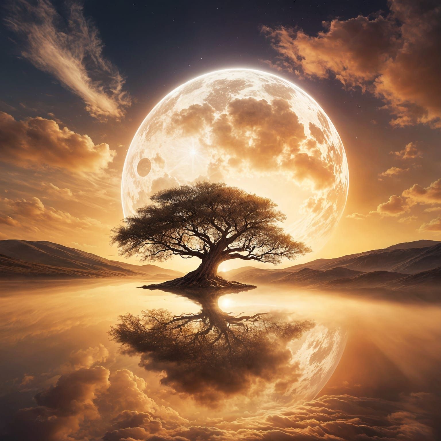 Surreal Double Exposure Digital Art at Twilight