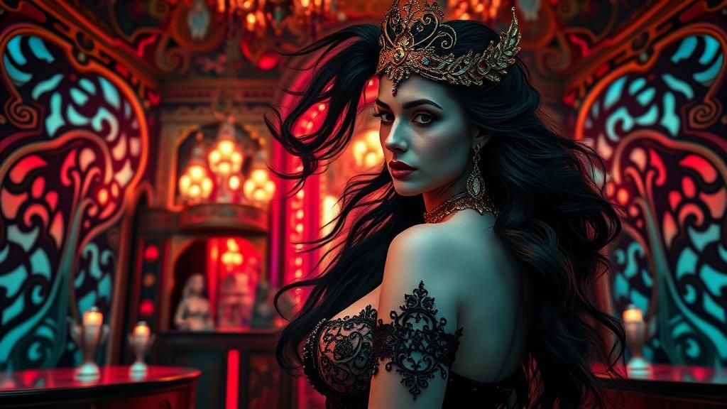 Steampunk Siren Burlesque in Fractal Moulin Rouge