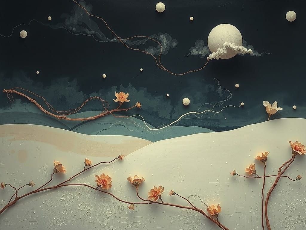 Neo-Cubist Masterpiece: Earthy Elegant Curves in Clay, Straw...