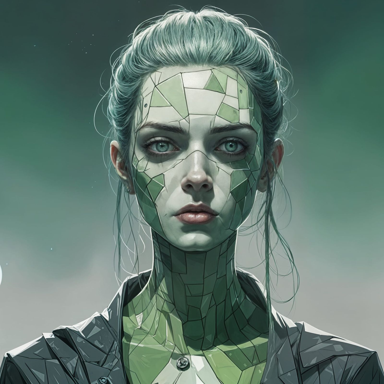 Beautiful Frankenstein Girl in Cel-Shaded 3D Anime Style