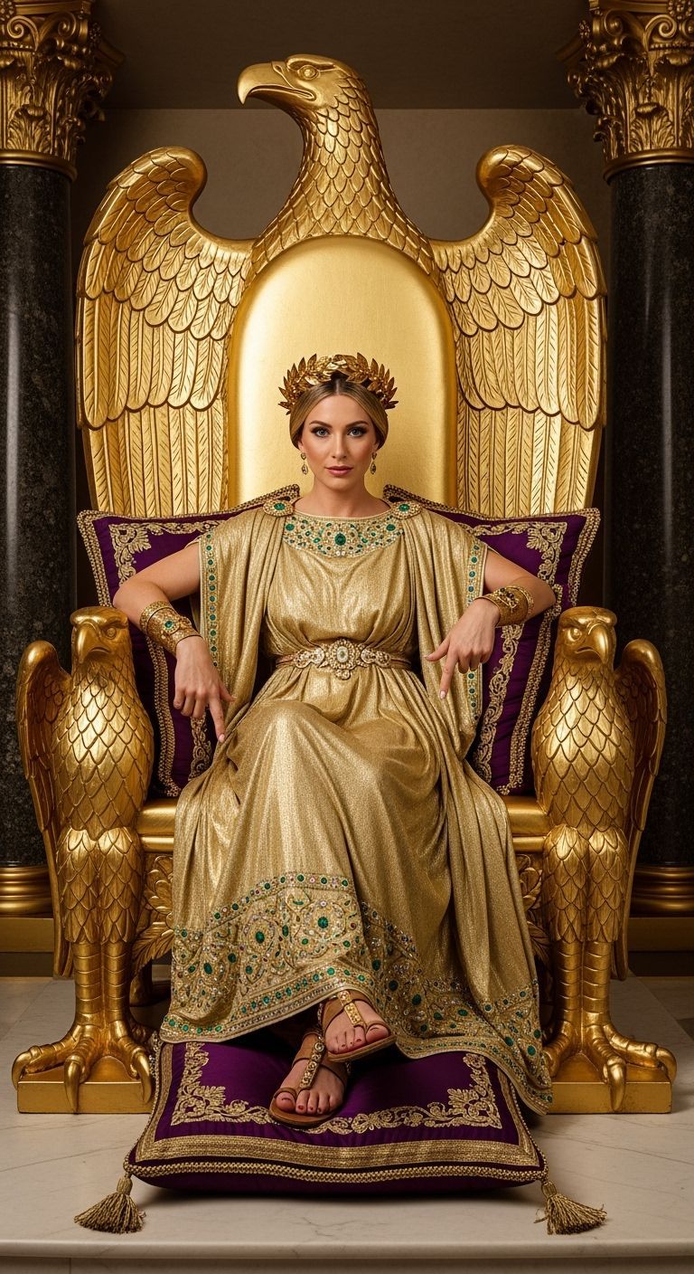Empress on Eagle Throne, Photorealistic Portrait