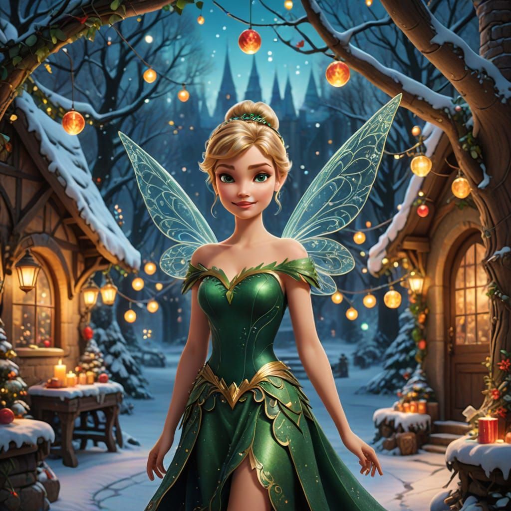 Whimsical Fairy at Enchanted Winter Wonderland Christmas Par...