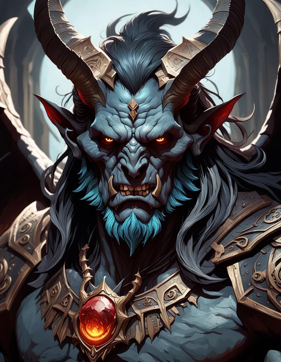 Menacing Demon Lord Wielding Dark Magic