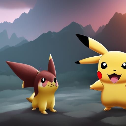 Pikachu and Ash: Detailed Fantasy Concept Art