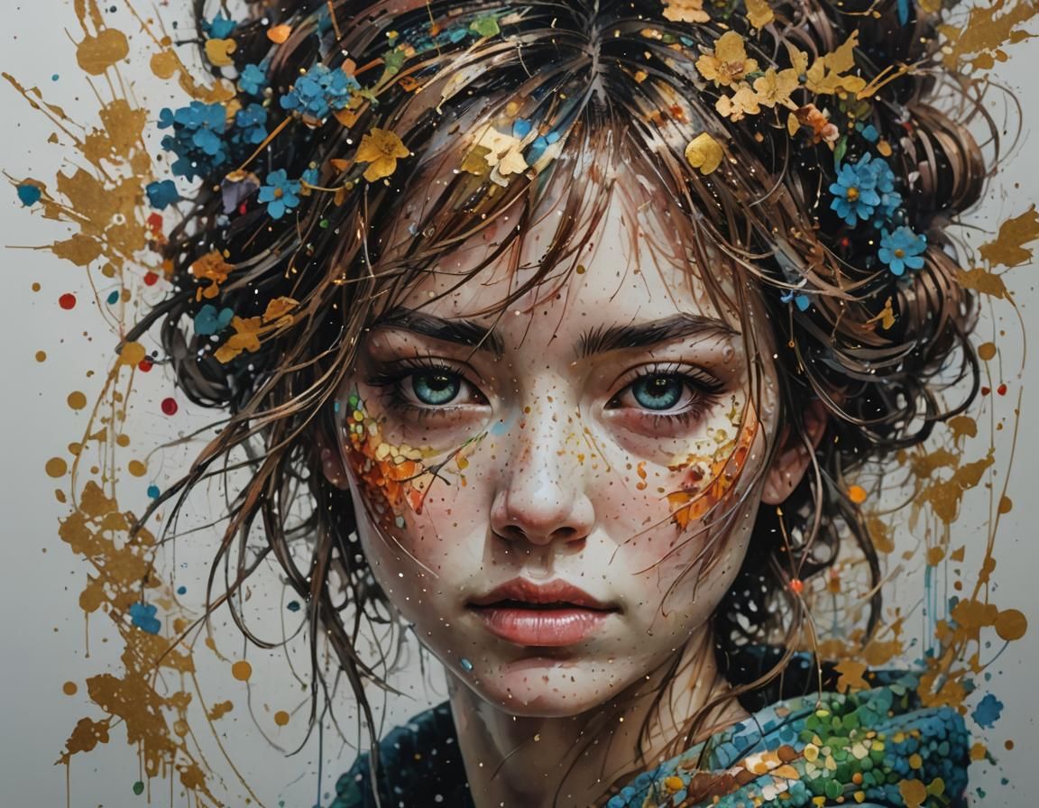 Kyoto in Pointillism with Volumetric Lighting