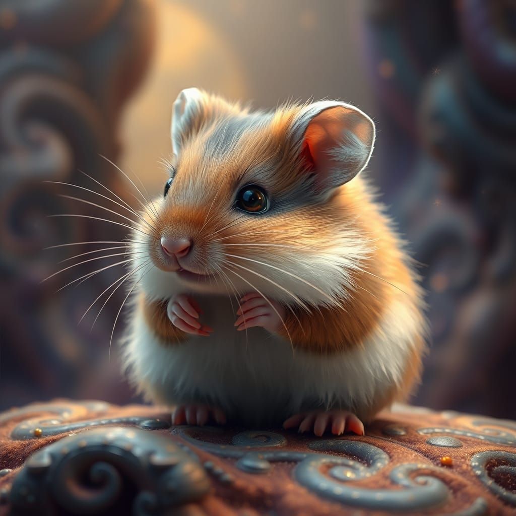 Fantasy Hamster in Dreamlike Matte Painting