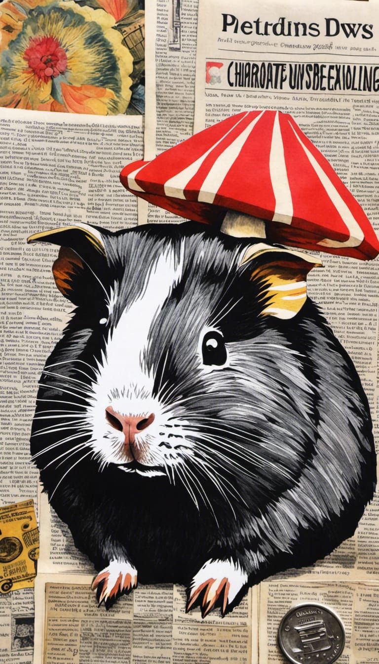 Guinea Pig Collage Art