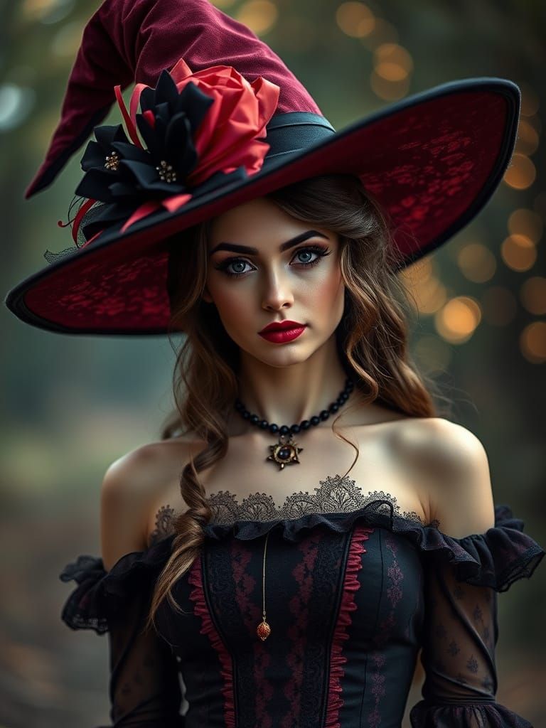 Glamorous 1860s American Witch in Fashion Photo
